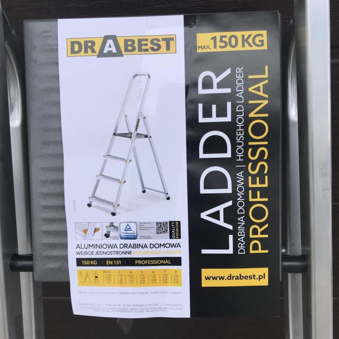 Одностороння алюмінієва драбина Drabest PRO 4-ступенева 150 кг