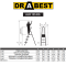 Односторонняя алюминиевая стремянка Drabest BASIC 5-ступенчатая 125 кг
