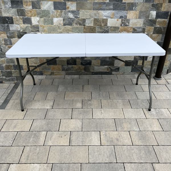 Садовый стол раскладной HTF153 152х72х74 см Светло-серый