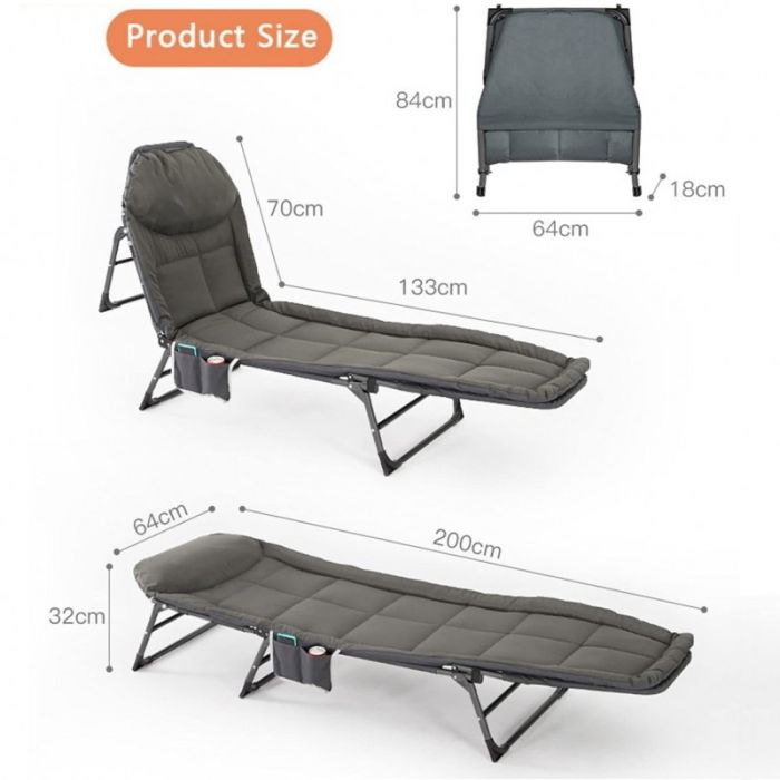 Розкладне туристичне ліжко Ecarla AR06SZ 200 x 64 см Графітовий