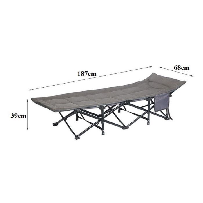 Розкладне туристичне ліжко Ecarla AR06SZ 187 x 68 см Графітовий