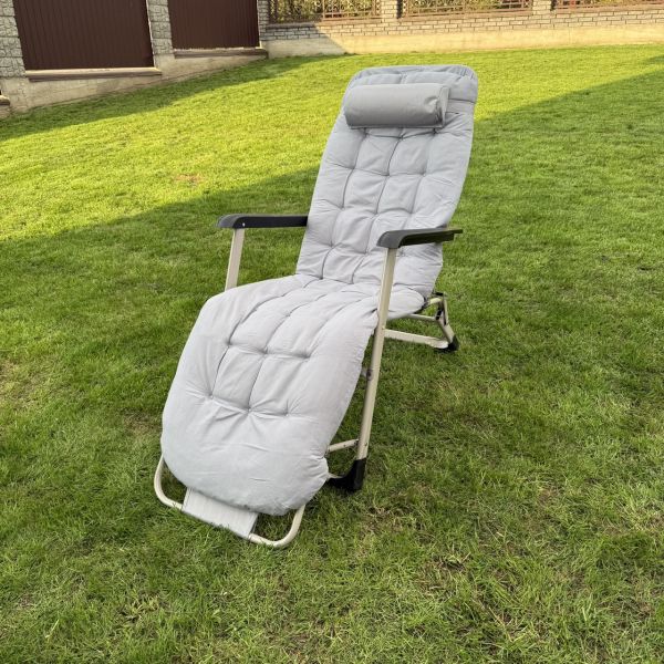 Садовий шезлонг тканинний + матрац Sofotel ChillWell 286402 Світло-сірий