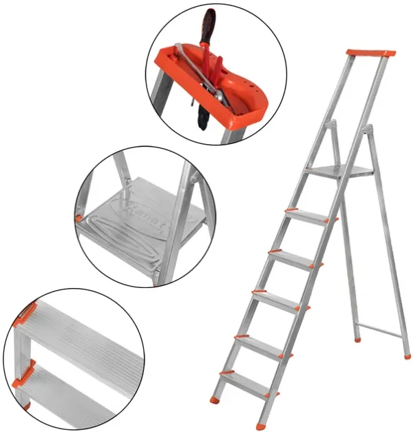 Одностороння 6-ступенева алюмінієва драбина Kanat KA-KAM-205 125 кг