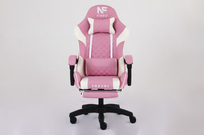 Комп'ютерне крісло із тканини Infini Core Рожево-білий