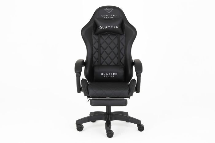 Комп‘ютерне крісло із підставкою для ніг CARBON Quattro Gaming Чорний