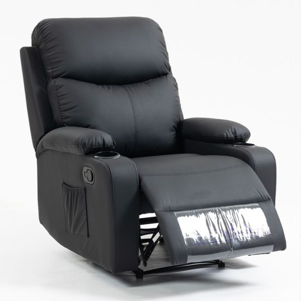 Розкладне крісло-ліжко VERO з підставкою для ніг Чорний