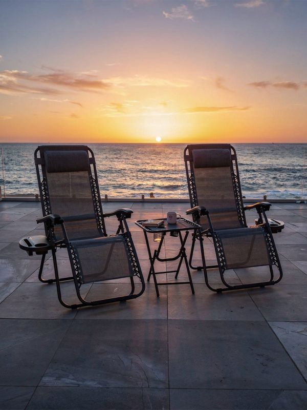 Набір садових лежаків зі столиком Ideal Garden TDC-2503 Графітовий