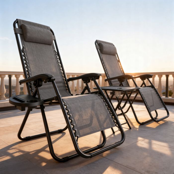 Набір садових лежаків зі столиком Ideal Garden TDC-2503 Графітовий