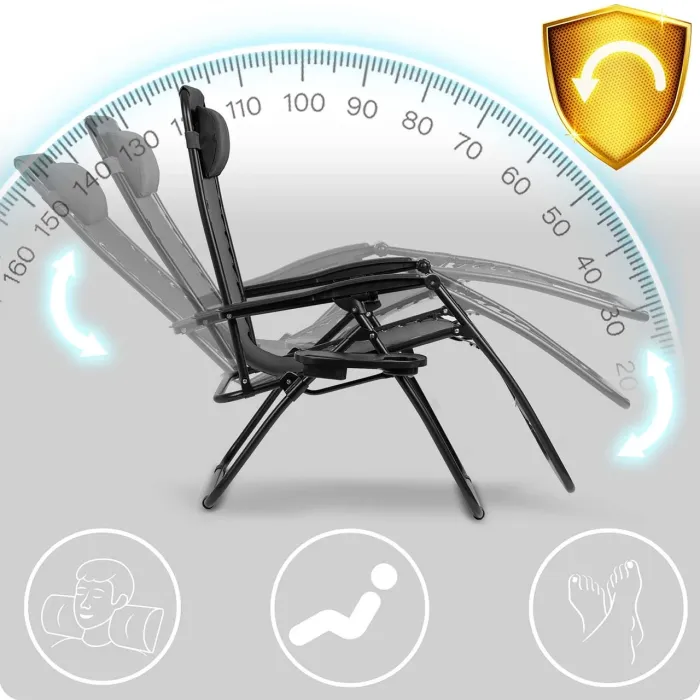 Садовий шезлонг тканинний Sofotel ChillWell 286300 Чорний