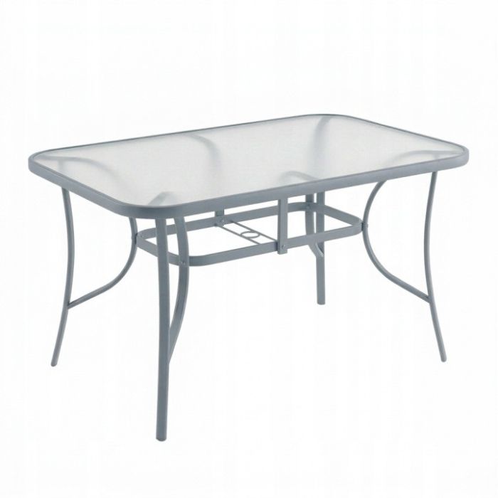 Скляний садовий обідній стіл для тераси Ideal Garden AY014 150х90 см Сірий