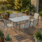 Скляний садовий обідній стіл для тераси Ideal Garden AY014 150х90 см Сірий