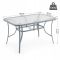 Скляний садовий обідній стіл для тераси Ideal Garden AY014 150х90 см Сірий