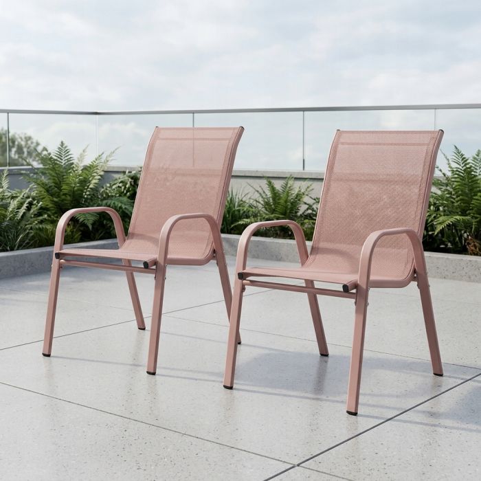 Набір садових меблів Ideal Garden AY016 стіл + 6 крісел | Рожевий