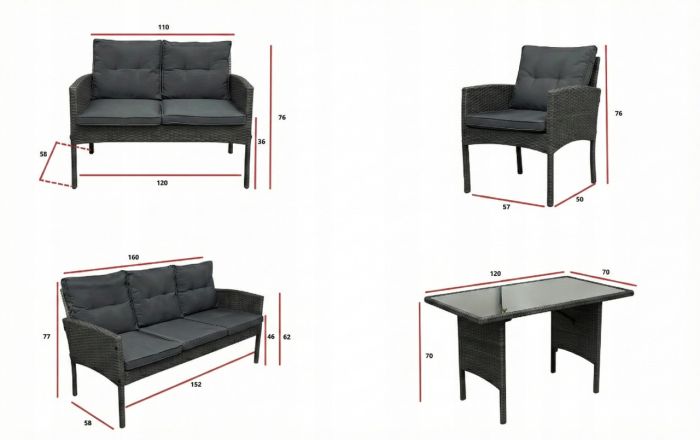 Комплект садових меблів IdealGarden SFS078-2 Бежевий